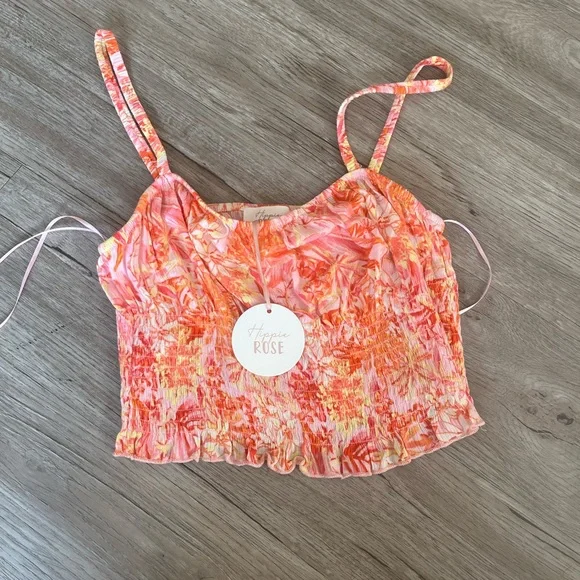 Hippie Rose Pink and Orange Tank Top - Picture 5 of 9